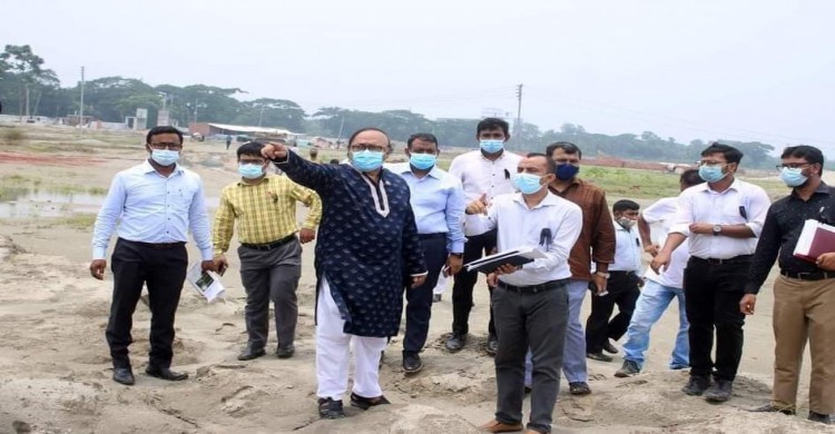 রাজশাহী বিসিক শিল্পনগরী-২ প্রকল্পের কাজ পরিদর্শনে রাসিক মেয়র লিটন ও বিসিক পরিচালক